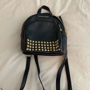 Michael kors black mini backpack